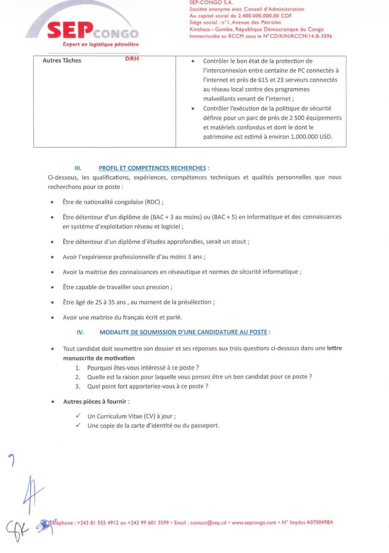 Offre d'emploi